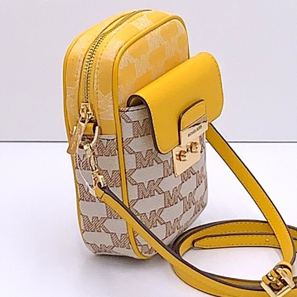 MICHAEL KORS SLOAN EDITOR SMALL NS TOP ZIP FLAP PACKET XBODY BUTTER MULTI - Picture 2 of 16